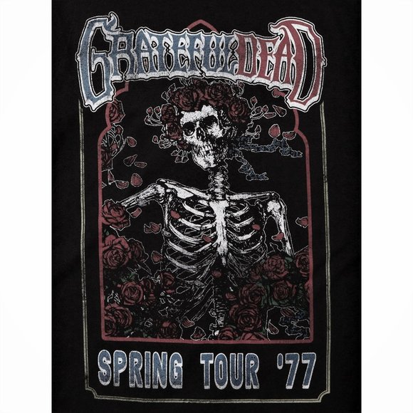 Grateful Dead Spring Tour '77 Berta Logo rock Official T-Shirt  XL NWT - Picture 2 of 2